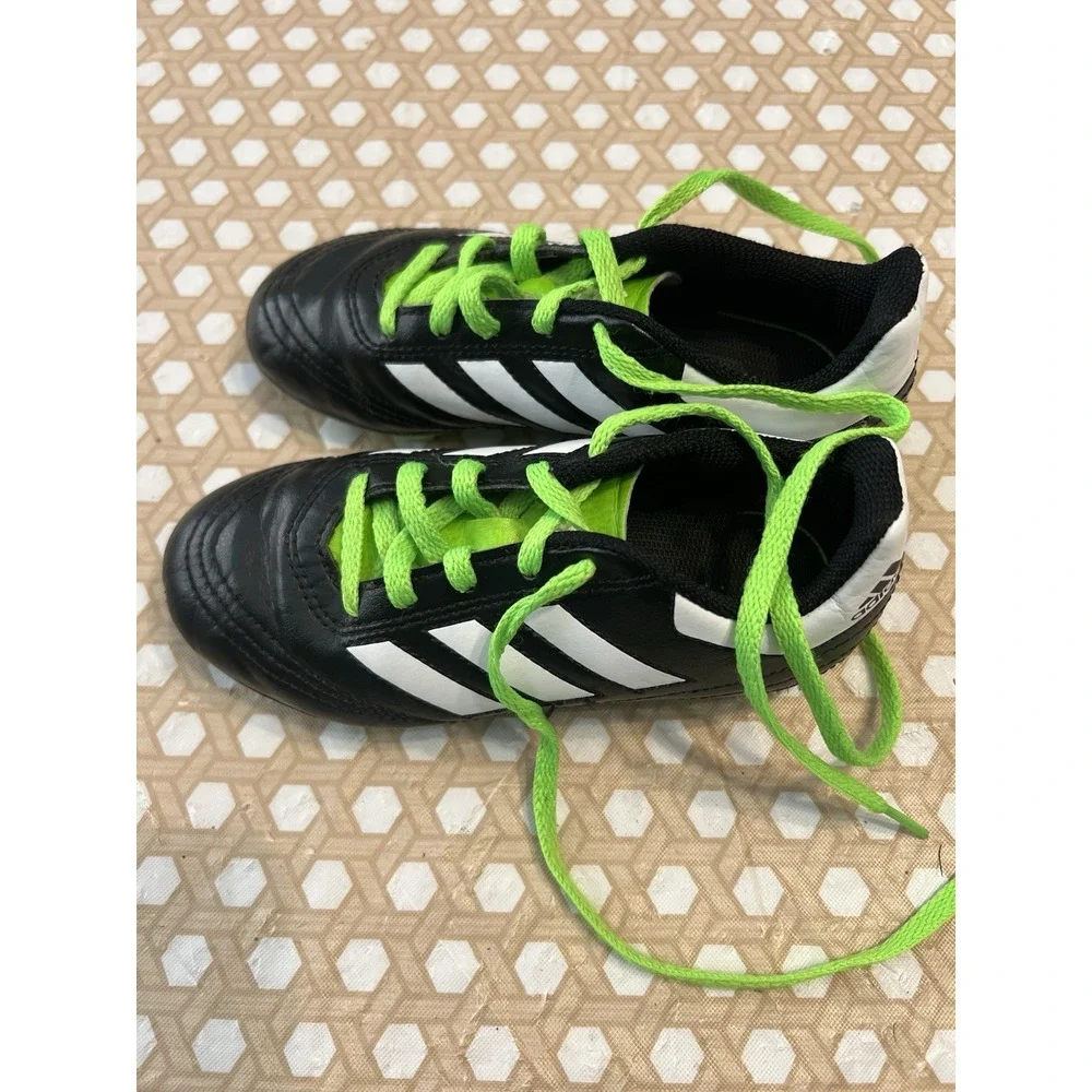 Adidas Goletto Soccer Cleat Shoes Kids Size 12K‎ Black Green BB0570